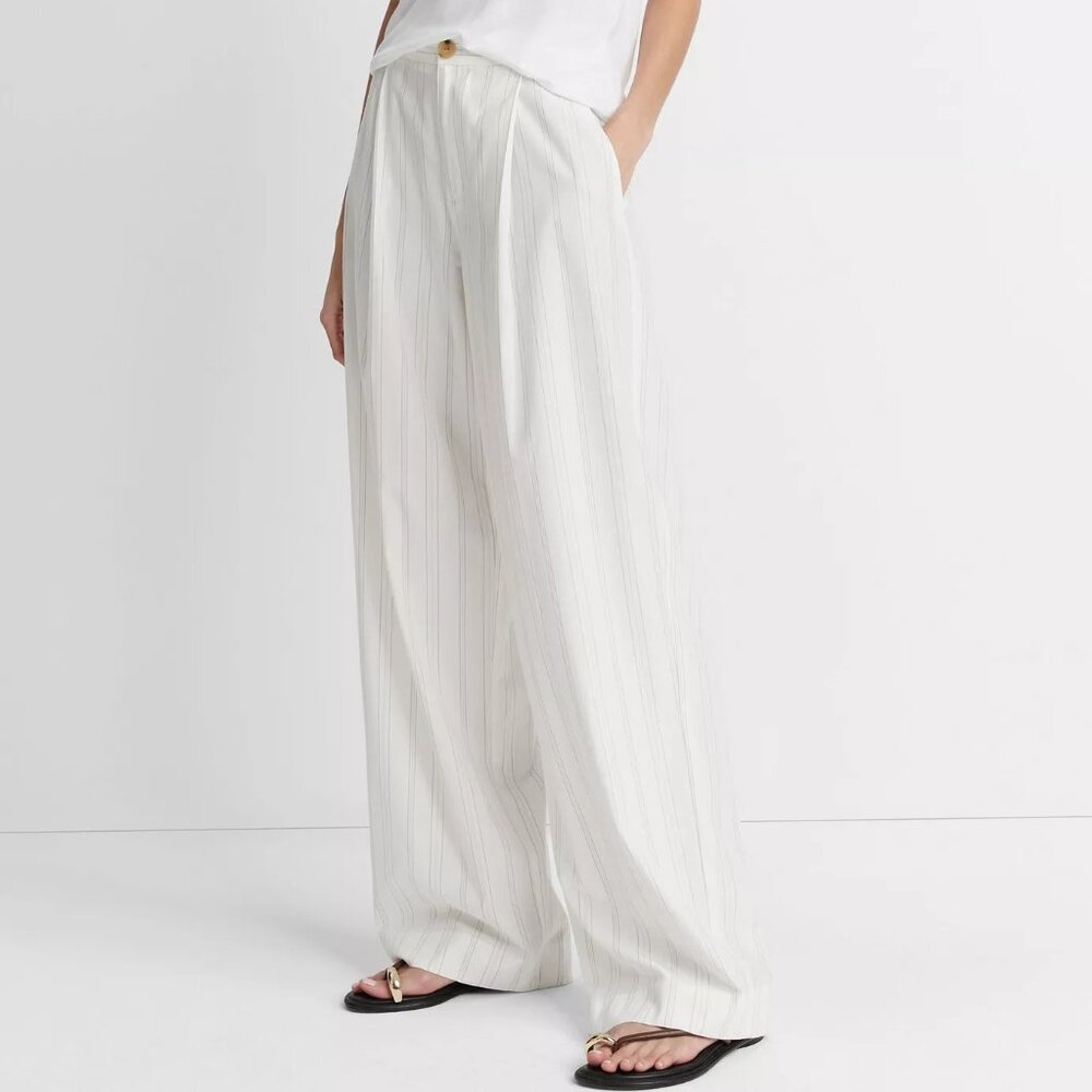 NWT VINCE Striped Pleated Trouser, sz 8